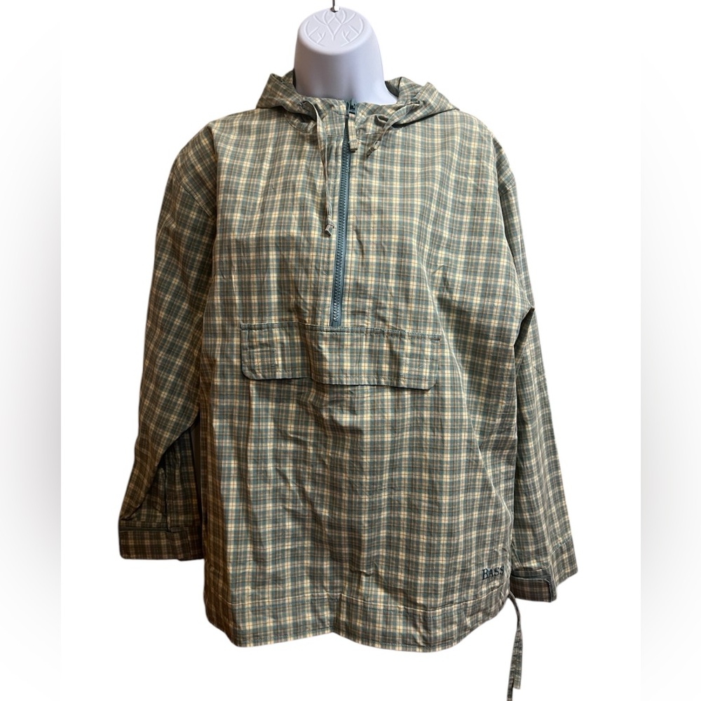 G. H. Bass Plaid Hooded Pullover Jacket Size M